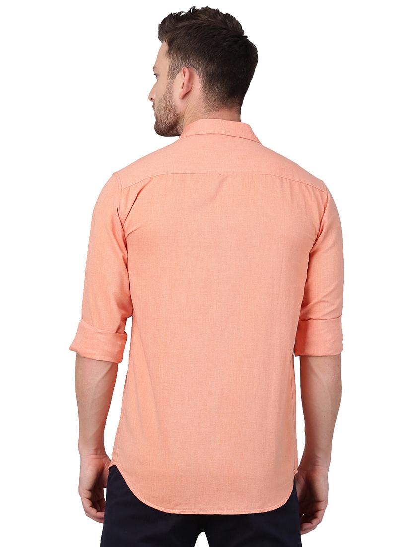orange solid casual shirt - 17376082 - Zoom Image - 3