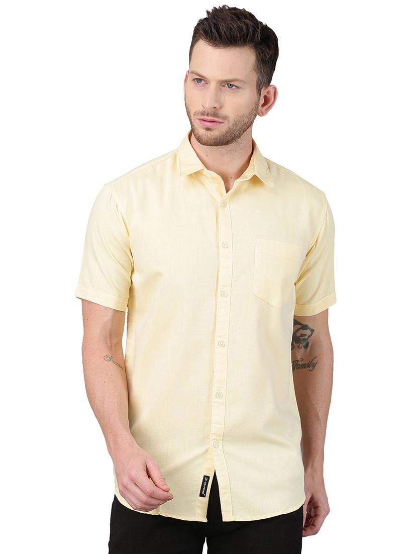 yellow solid casual shirt - 17376088 - Zoom Image - 1