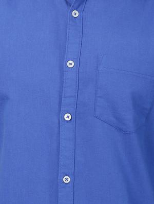blue solid casual shirt - 17376096 - Standard Image - 5