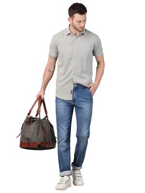 grey solid casual shirt - 17376097 - Standard Image - 4