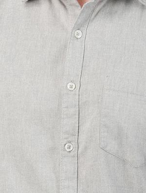 grey solid casual shirt - 17376097 - Standard Image - 5