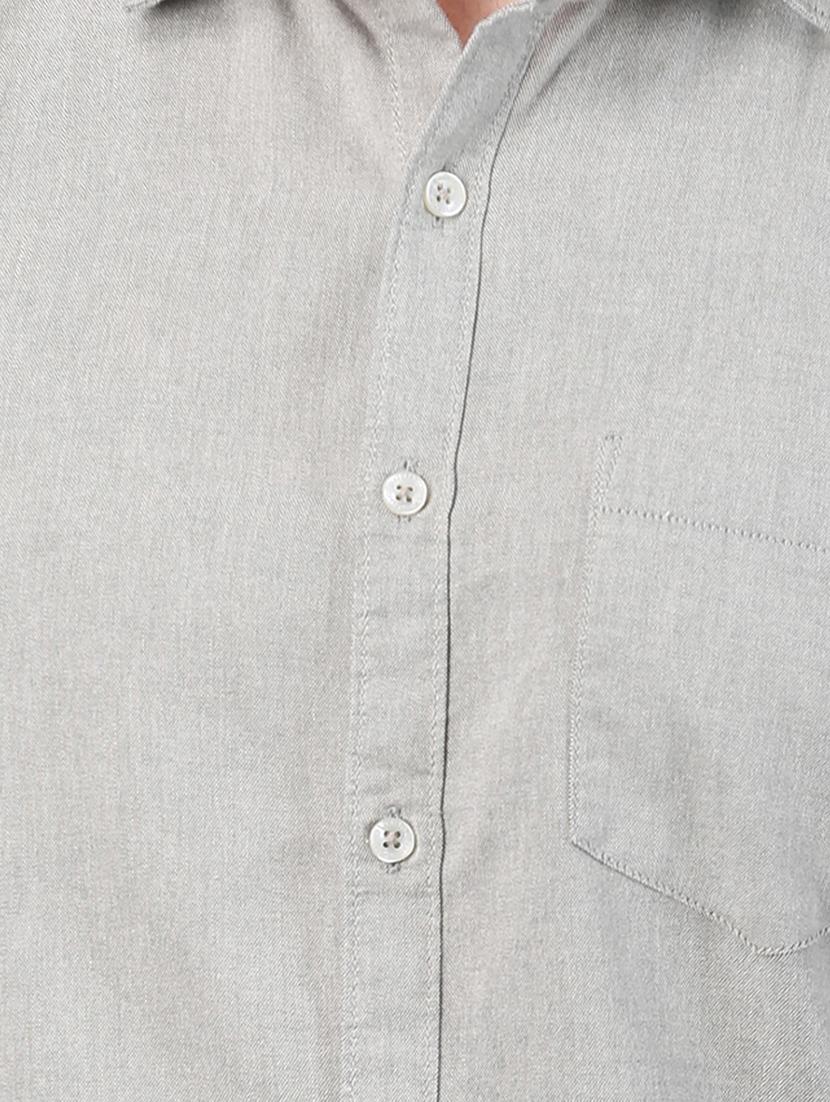 grey solid casual shirt - 17376097 - Zoom Image - 5