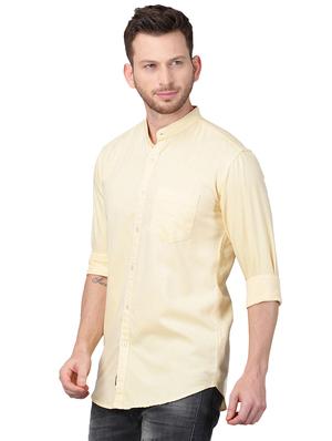 yellow solid casual shirt - 17376103 - Standard Image - 2
