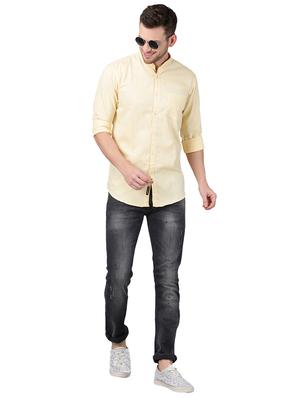 yellow solid casual shirt - 17376103 - Standard Image - 4