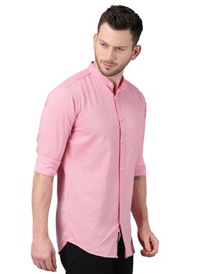 pink solid casual shirt - 17376108 - Standard Image - 2