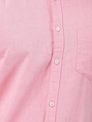 pink solid casual shirt - 17376108 - Standard Image - 5