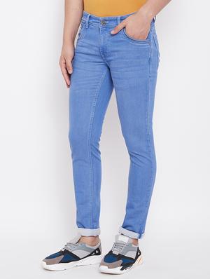light blue plain denim jeans - 17376198 - Standard Image - 2