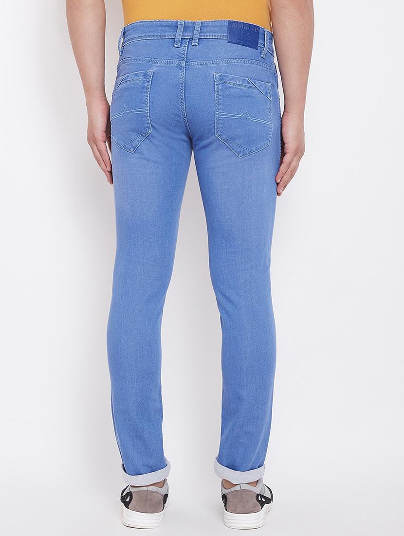 light blue plain denim jeans - 17376198 - Zoom Image - 3