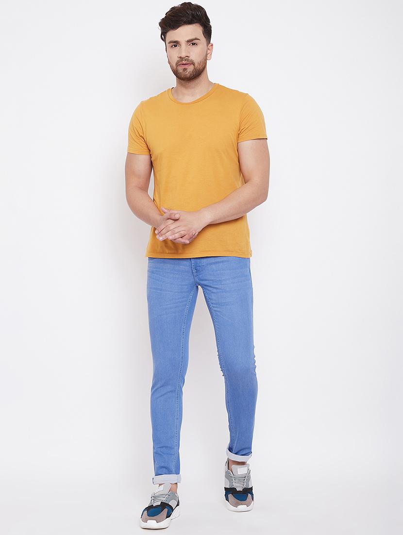 light blue plain denim jeans - 17376198 - Zoom Image - 4
