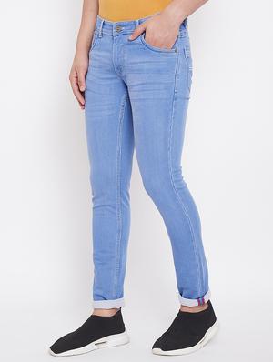 light blue plain denim jeans - 17376199 - Standard Image - 2