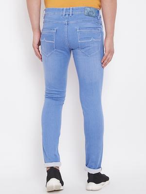 light blue plain denim jeans - 17376199 - Standard Image - 3