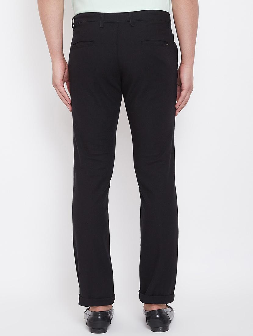 black solid linen chinos - 17376228 - Zoom Image - 3
