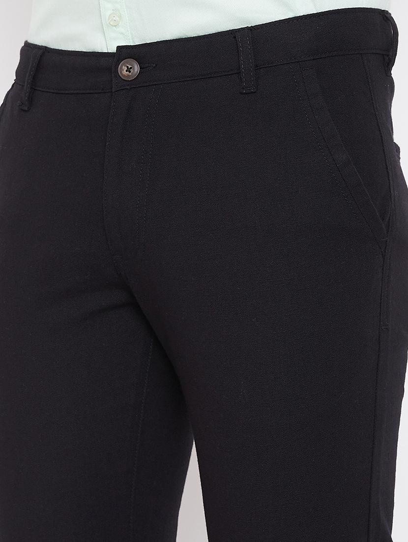 black solid linen chinos - 17376228 - Zoom Image - 5