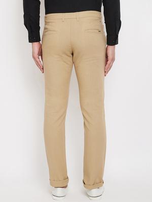 beige solid linen chinos - 17376229 - Standard Image - 3