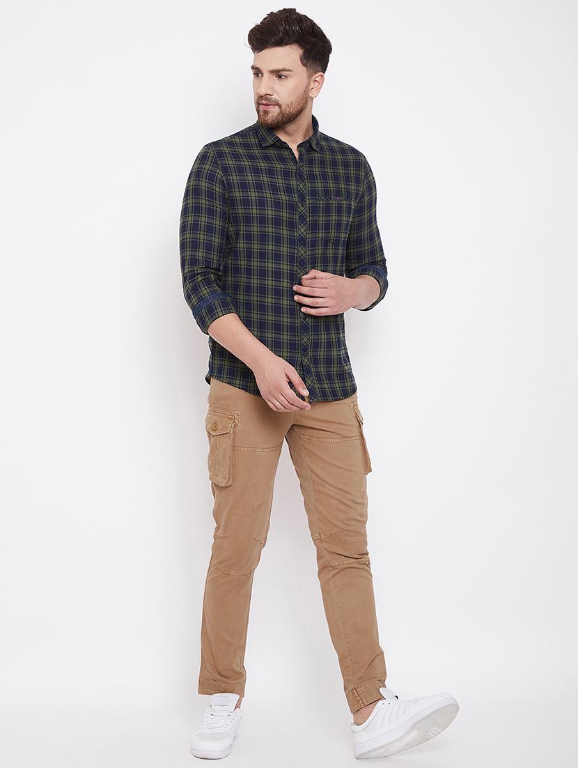 brown solid cargos trouser - 17376233 - Zoom Image - 4