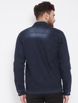 blue washed denim jacket - 17376277 - Standard Image - 3