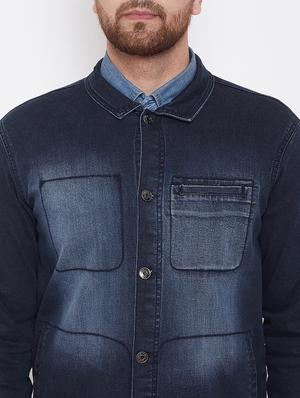 blue washed denim jacket - 17376277 - Standard Image - 5
