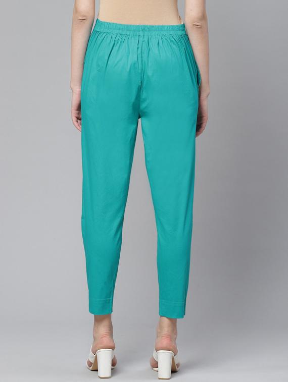 green cotton cigarette pants trousers - 17376302 - Zoom Image - 2