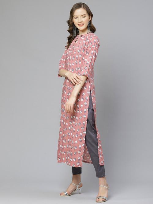 floral straight kurta - 17376309 - Standard Image - 1