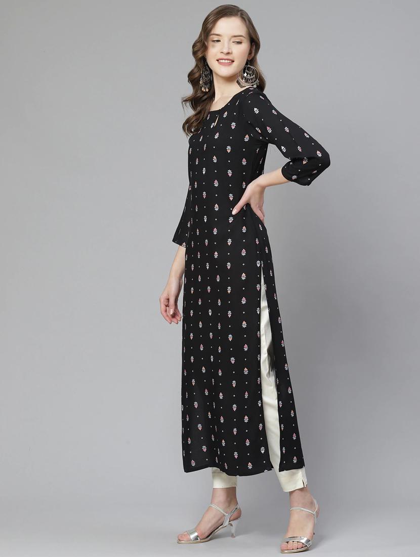 printed straight kurta - 17376318 - Zoom Image - 3