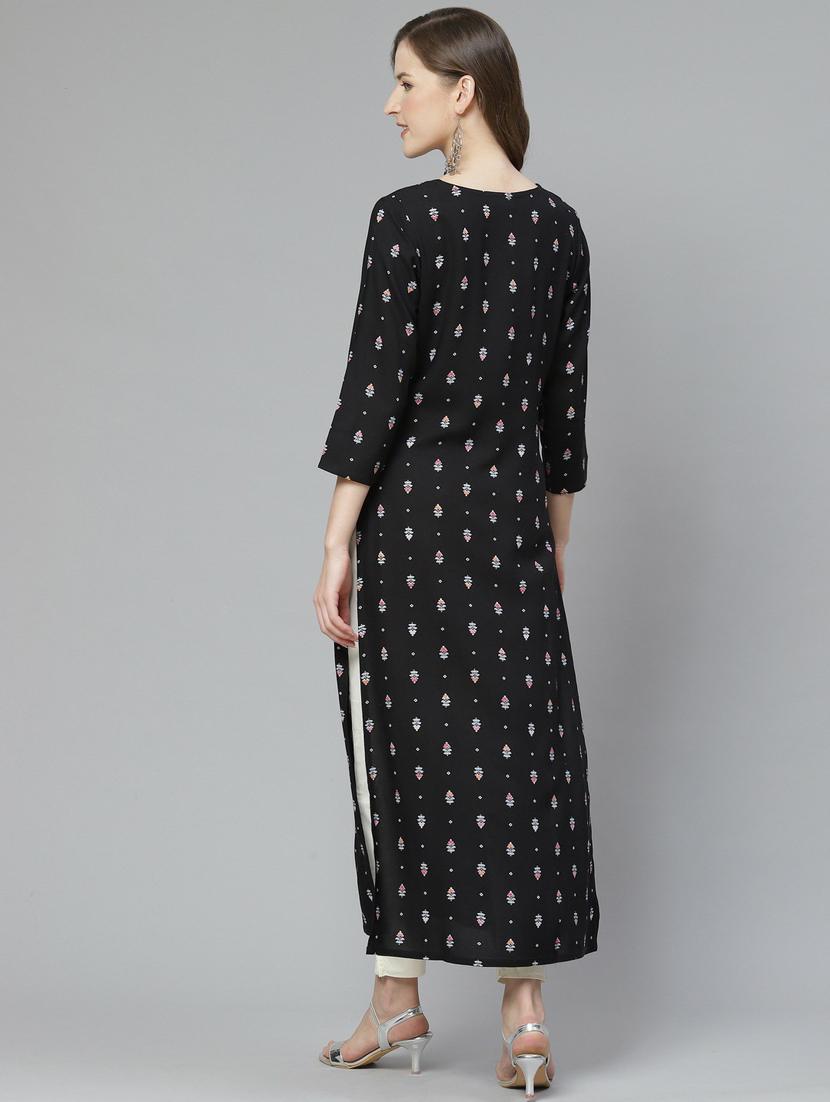 printed straight kurta - 17376318 - Zoom Image - 4