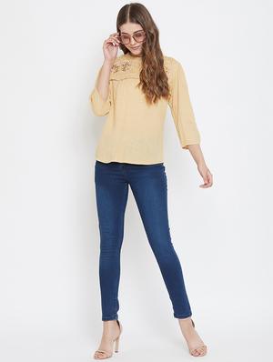 frill detail embroidered top - 17376323 - Standard Image - 3