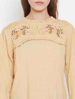 frill detail embroidered top - 17376323 - Standard Image - 4