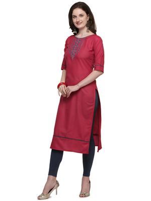 embroidered straight kurta - 17376617 - Standard Image - 2