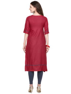 embroidered straight kurta - 17376617 - Standard Image - 3