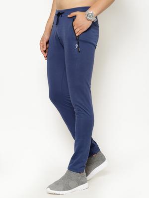 blue solid full length track pant - 17376653 - Standard Image - 2