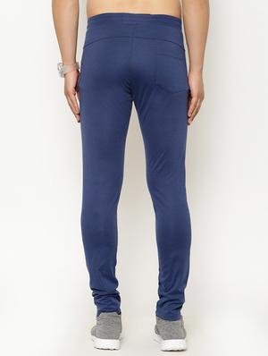 blue solid full length track pant - 17376653 - Standard Image - 3