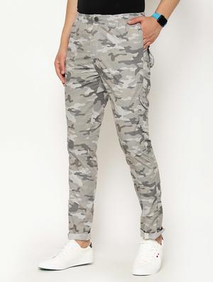 grey camouflage cargo casual trousers - 17376762 - Standard Image - 2