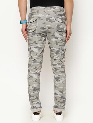 grey camouflage cargo casual trousers - 17376762 - Standard Image - 3