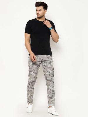 grey camouflage cargo casual trousers - 17376762 - Standard Image - 4