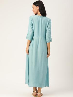 embroidered detail maxi dress - 17376834 - Standard Image - 3