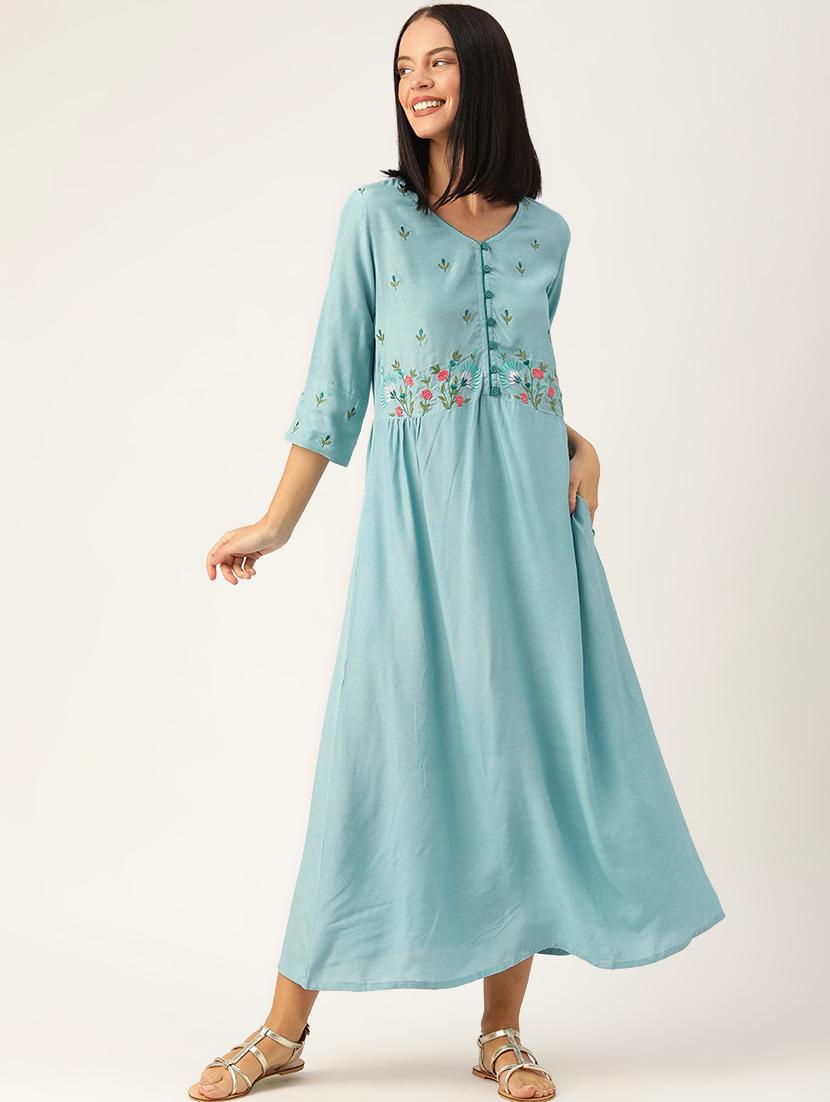 embroidered detail maxi dress - 17376834 - Zoom Image - 1