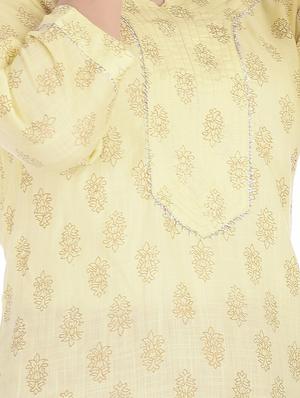 block printed straight kurta - 17376923 - Standard Image - 4