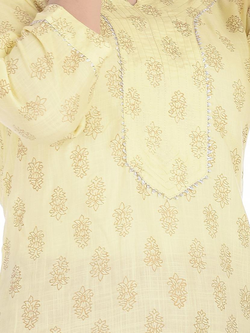 block printed straight kurta - 17376923 - Zoom Image - 4