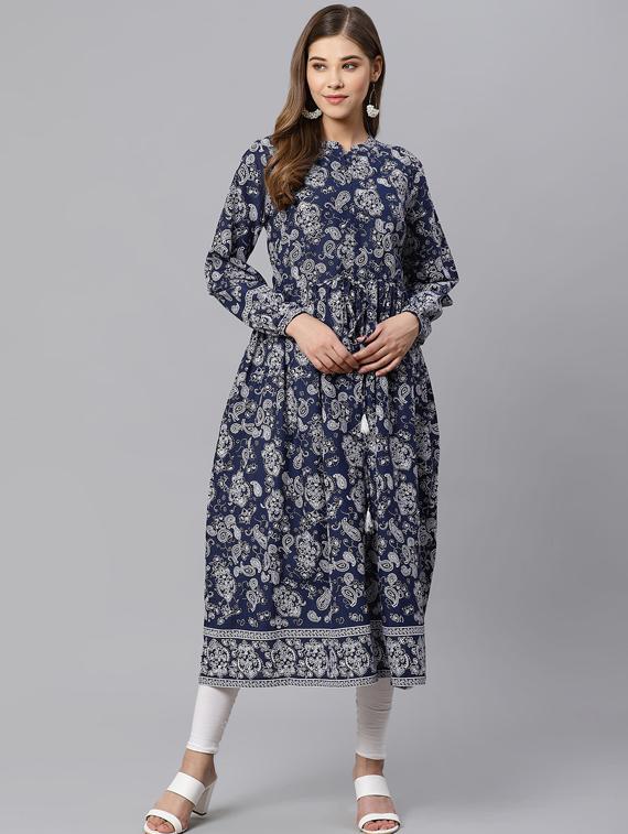 paisley printed flared kurta - 17376970 - Zoom Image - 1