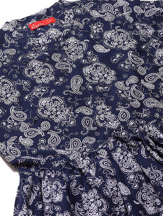 paisley printed flared kurta - 17376970 - Zoom Image - 4