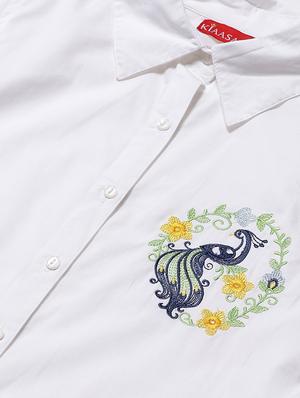 embroidered detail high low shirt - 17376976 - Standard Image - 5