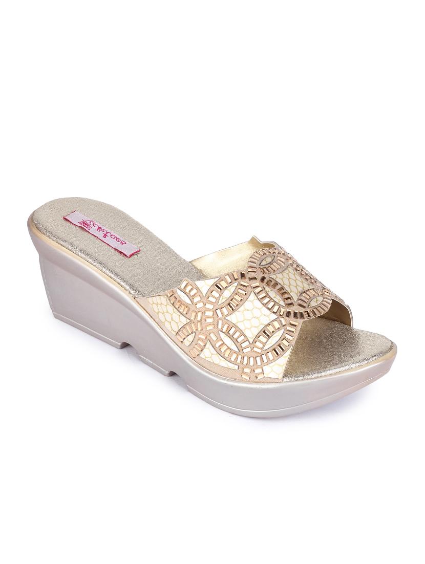 gold slip on wedges - 17377044 - Zoom Image - 1