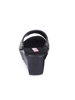 black slip on wedges - 17377053 - Standard Image - 3