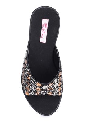 black slip on wedges - 17377053 - Standard Image - 4