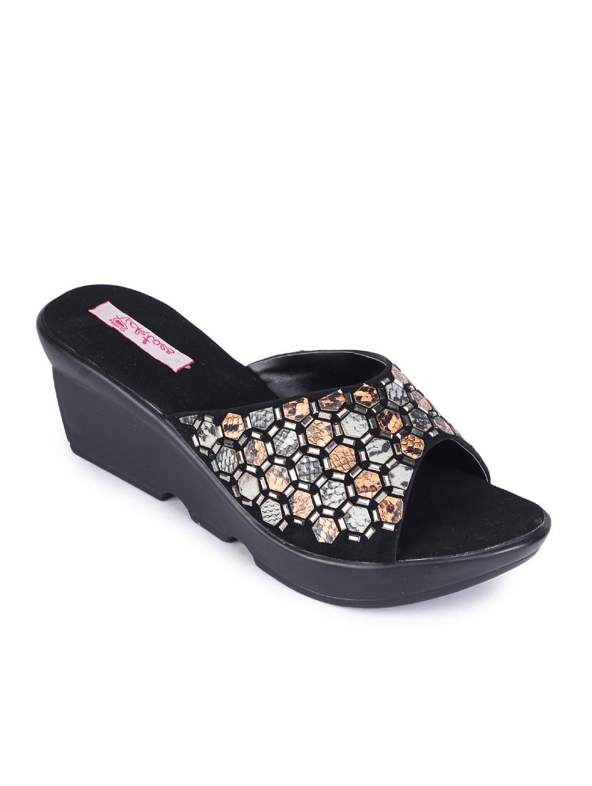 black slip on wedges - 17377053 - Zoom Image - 1