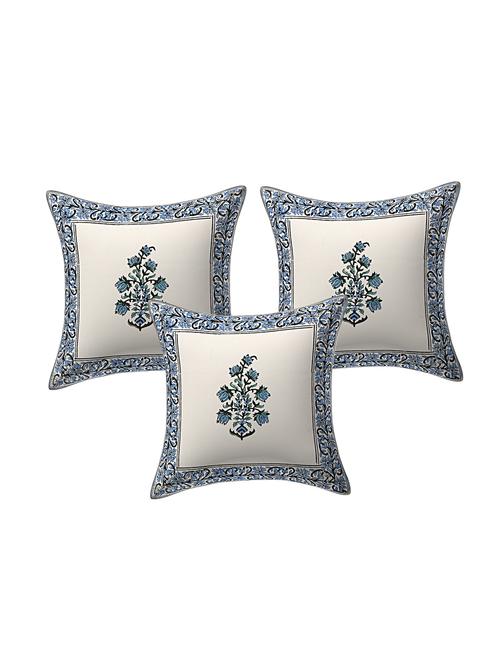 cotton jaipuri hand block print canvas cushion cover (pack of 3) - 17377201 - Standard Image - 1