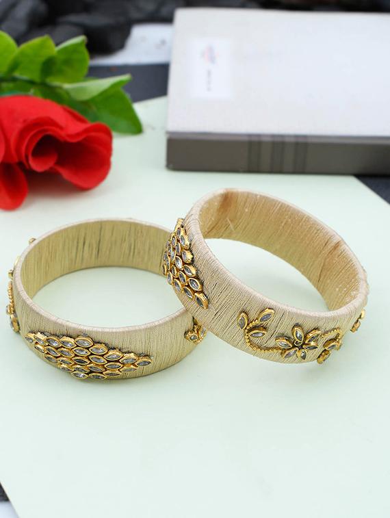 beige brass bangle - 17377911 - Zoom Image - 1