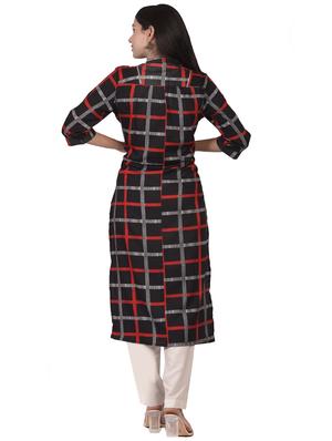 checkered straight kurta - 17377921 - Standard Image - 3