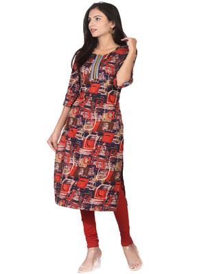 printed straight kurta - 17377932 - Standard Image - 2