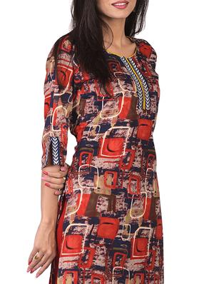 printed straight kurta - 17377932 - Standard Image - 4